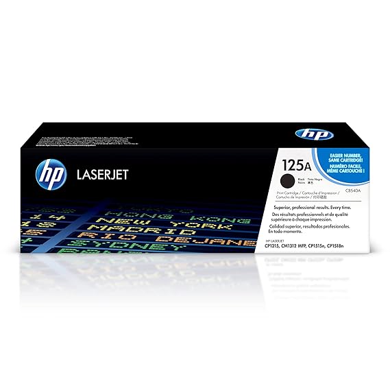 HP 125A Original Toner Cartridge for HP Color LaserJet CP1515n, CP1518ni, CP1215, MFP CM1312 Printers - Black CB540A - Image 2