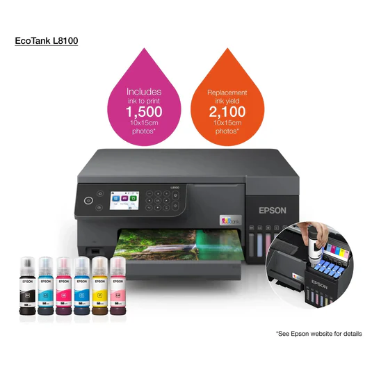EPSON EcoTank L8100 3 in 1 Colour Ink Printer - Image 3