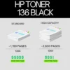 HP 136A Original Toner Cartridge for HP LaserJet M209, M211, M233, M234, M236 Series Printers - Black W1360A - Image 2