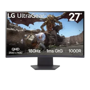 LG UltraGear™ 27GS60QC-B 27" QHD 180Hz Curved Gaming Monitor - 1 year LG UAE warranty 27GS60QC-B.AMAQ