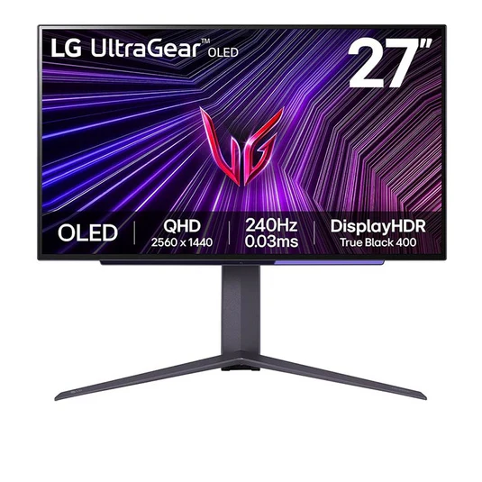 LG 27" 27GS95QE-B Flat QHD Monitor OLED panel 240Hz- DP, HDMI - 1 year LG UAE warranty 27GS95QE-B.AMA