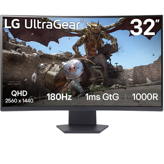 LG UltraGear™ 32GS60QC-B 32" QHD 180Hz Curved Gaming Monitor 32GS60QC-B