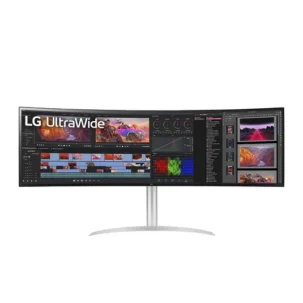 LG 49" 49WQ95C-W Curved UltraWide Dual QHD Monitor, Nano IPS 144Hz- DP,HDMI,USB-C with built in speaker - 1 year LG UAE warranty 49WQ95C-W