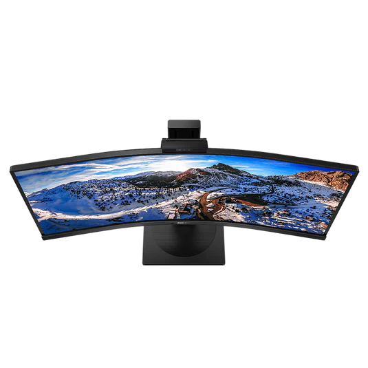 Philips 34" 346P1CRH Curve UltraWide WQHD Monitor VA panel 100Hz- DP, HDMI, USB-C with bulit in Webcam and Speaker 346P1CRH - Image 2