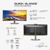 Philips 34" 34E1C5600HE Curve UltraWide WQHD Monitor VA panel 100Hz- DP, HDMI, USB-C with bulit in Webcam and Speaker - 3 YEARS PHILIPS WARRANTY 34E1C5600HE/89 - Image 6