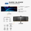 Philips 49" 49B2U5900CH Curved SuperWide 4K DQHD Monitor, VA LCD Panel 75Hz- DP,HDMI,USB-C with built in webcam and speaker - 3 Years Philips UAE Warranty 49B2U5900CH - Image 2