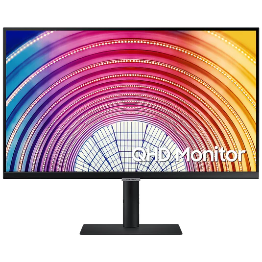 Samsung 27" LS27A600 S60A Series Flat QHD Monitor HDR10, IPS Panel, 75Hz - HDMI,DP - 3 years Samsung UAE warranty LS27A600NWMXUE