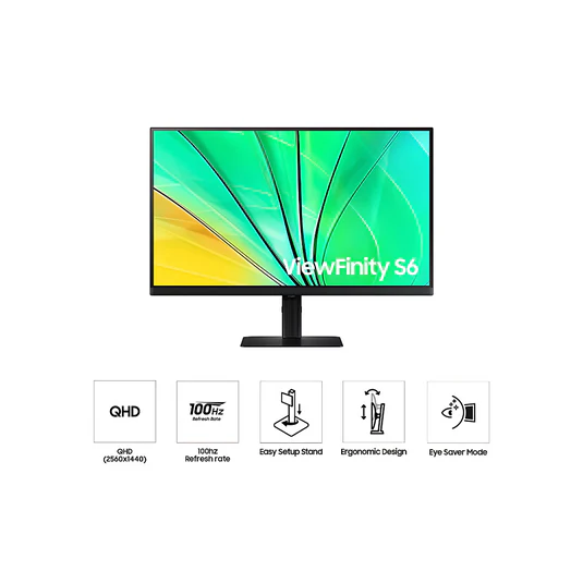 Samsung 27" LS27D606EAMXUE QHD Flat Monitor IPS Panel 100 Hz - HDMI, DP LS27D606EAMXUE - Image 2