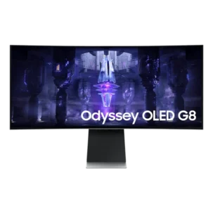 Samsung 34" LS34BG850 Odyssey 1800R Curved UWQHD Monitor OLED panel 175Hz-MicroHDMI, MiniDP, USB-C & Speakers, Silver - 3 years Samsung UAE warranty LS34BG850SMXUE