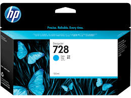 HP 728 (130ml) DesignJet Original Ink Cartridge - Cyan F9J67A - Image 2