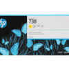 HP 738 (300ml) DesignJet Original Ink Cartridge - Yellow 676M8A - Image 2