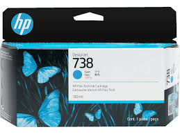 HP 738 (130ml) DesignJet Original Ink Cartridge - Cyan - 498N5A