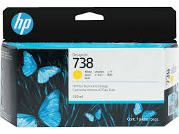 HP 738 (130ml) DesignJet Original Ink Cartridge - Yellow - 498N7A
