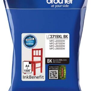 Brother Genuine LC3719XLBK Super High Yield Black Printer Ink Cartridge, 3.8 x 9.4 x 7.8 cm