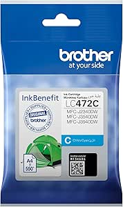 Brother Genuine LC472M Cyan Printer Ink Cartridge, Prints up to 550 pages