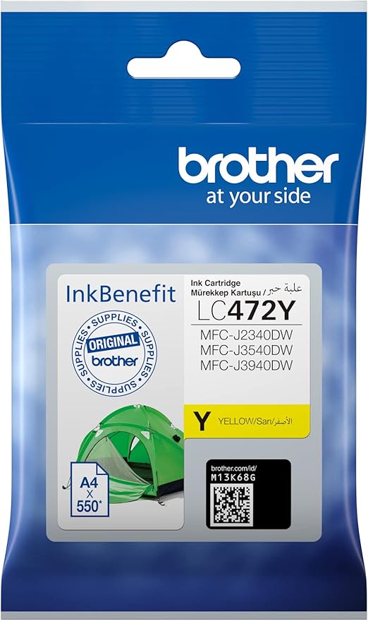 Brother Genuine LC472Y Yellow Printer Ink Cartridge,