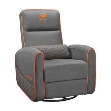 Cougar FIDOM Gray Sofa Chair, Breathable Imitation Linen Upholstery, Lumbar Support, Recline, Swivel & Rock Features, Up to 150kg Weight Support, Specialized Padding | 3MFDFGRO.0001