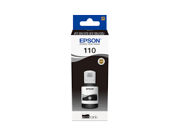 Epson 110 Ecotank Ink Bottle, Pigment Black For Printer Refill, 120M