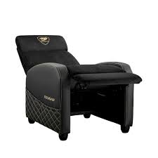 COUGAR Ranger Elite Gold Gaming Sofa, Plush Velvet Upholstery, Side Pocket, Foldable Footrest & Reclining Backrest - Image 3